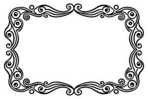 a black and white ornate frame with swirls vector