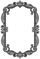a black and white ornate frame with a white background vector