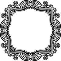 a black and white ornate frame with swirls vector