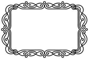 a black and white drawing of a frame with a scroll pattern vector