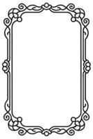 a black and white drawing of a frame with a scroll vector