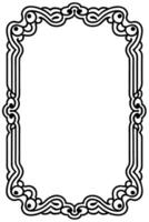 a black and white drawing of a frame with a scroll vector