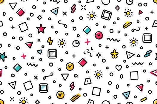 seamless pattern with colorful geometric shapes and shapes vector