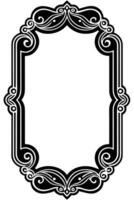 an ornate black and white frame with a scroll vector