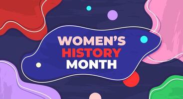 Womens History Month celebration flat design in march. Background template for greeting, campaign, annual event vector