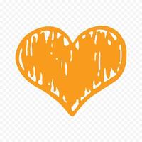 Doodle hand drawn heart drawing on white background vector