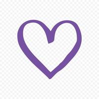 Doodle hand drawn heart drawing on white background vector
