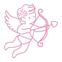Flying Cupid with Bow and Arrow vector