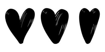 Doodle sketch style of hearts icon illustration for concept design. vector