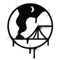 Spray Painted Graffiti Camping tent icon isolated on white background. vector
