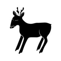 A roe deer silhouette stands elegantly, highlighting its graceful form in the fading light vector