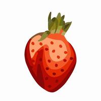 A stylized strawberry displaying rich red hues and characteristic seeds, emphasizing its shape. vector