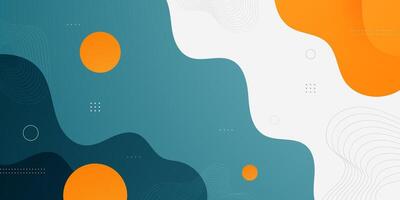 Modern colorful fluid liquid abstract background with gradient blue, green, orange soft color on white background. vector