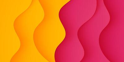 Abstract colorful wave background with bright color orange and pink on background. vector