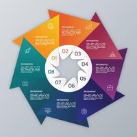 infographic chart template triangle circle step vector