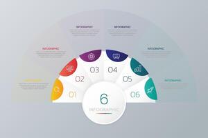 Half circle infographic template vector