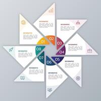 Circle triangle infographic chart template vector