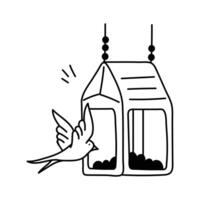 Take a look at this amazing icon of birds feeder in trendy style vector