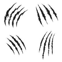Collection of different claw scratch illustration vector