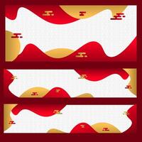 Elegant red and gold abstract background landscape vector