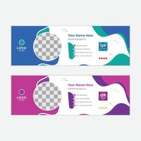 minimalist email signature template design vector