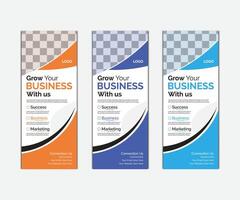 Stylish Business Rollup Banner for Trade Fairs and Presentations corporate Branding Rollup Standee with Modern Design vector