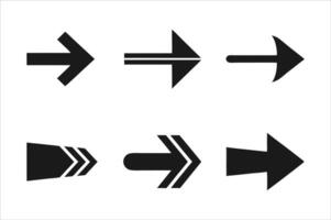 black arrow icon, simple modern thin arrows symbol art illustration isolated on white background vector