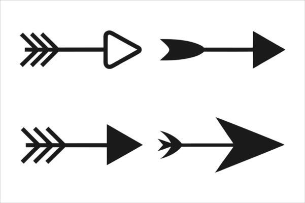 Thin Black Arrows Modern Icons black arrow icon, simple modern thin arrows symbol art illustration isolated on white background