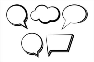 Versatile Talk and Comment Bubble Art speech bubble set, talk bubble, message comment bubble art illustration vector