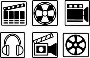 Elegant Line Art Icons line icon set, line art symbol of media and entertainment outline icon art illustration vector