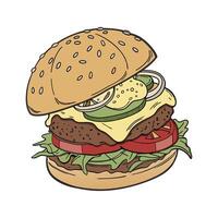 White Background Restaurant Burger Design Delicious Burger Design on White Background vector