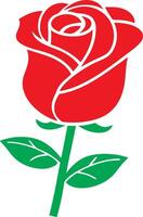 Clean and Simple Design rose flower , rose simple flower icon logo art illustration isolated on transparent background vector