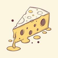 cheese slice illustration piece of cheese For Mobile and Web design vector