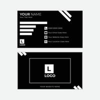 Business card template. modern design with black color Modern Business Card with Two Sides Card. Company card vector