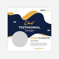 client testimonials social media post banner design template Customer feedback testimonial set with rating sections Business client testimonials vector