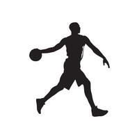 Dynamic Silhouette of a Basketball Player in Action vector