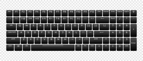 Computer keyboard button layout template with letters for graphic use. Modern computer keyboard. illustration vector