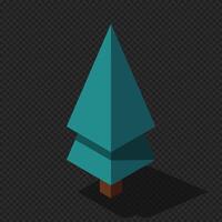 Isometric tree at night. Tree isometric elements. Isometric tree element for landscape design. Park element vector