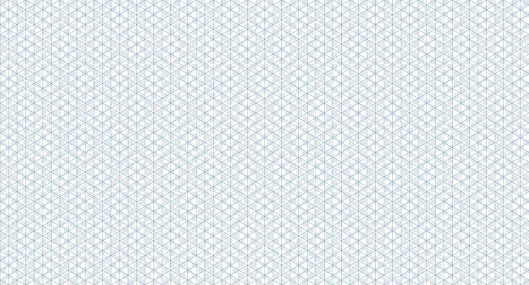 Template isometric grid seamless pattern. Blue isometric grid. Outline isometric graph template background. illustration