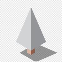 Isometric winter tree. Tree isometric elements. Isometric tree element for landscape design. Park element vector