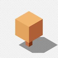 Isometric autumn tree. Tree isometric elements. Isometric tree element for landscape design. Park element vector