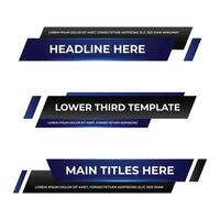 Futuristic design lower third banner. Broadcast news lower third banner template design. Lower third bar template for breaking news. headline title vector