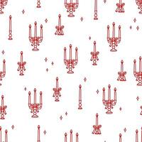 Coquette seamless pattern of hand drawn candles with bows. Holiday background. Design for fabric, wallpaper, background vector