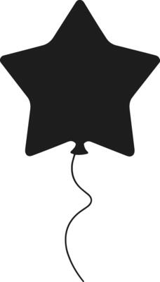 Star Balloon Silhouette Design