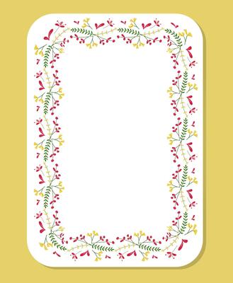 Colorful floral frame. Botanical rectangle border. Clipart for wedding invitation, greeting cards, save the date. Isolated ilustration.