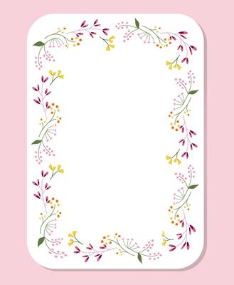 Floral frame with summer meadow wildflowers, grass, leaves. Botanical border For wedding invitation, birthday and Mothers Day card