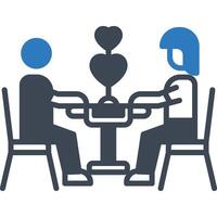 Dating Dinner illustration with isolated background vector