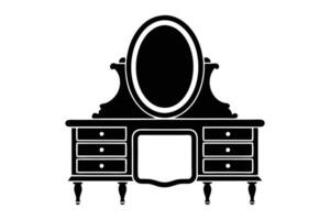 Dressing table silhouette illustration vector