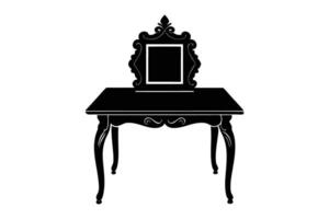 Photo frame on a table silhouette vector