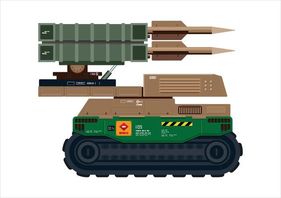 Missile vehicle military weapon rocket launcher illustration